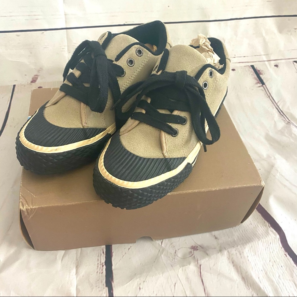 J.Crew Shoes size 7.5 Tan Black Lace Up Sneakers